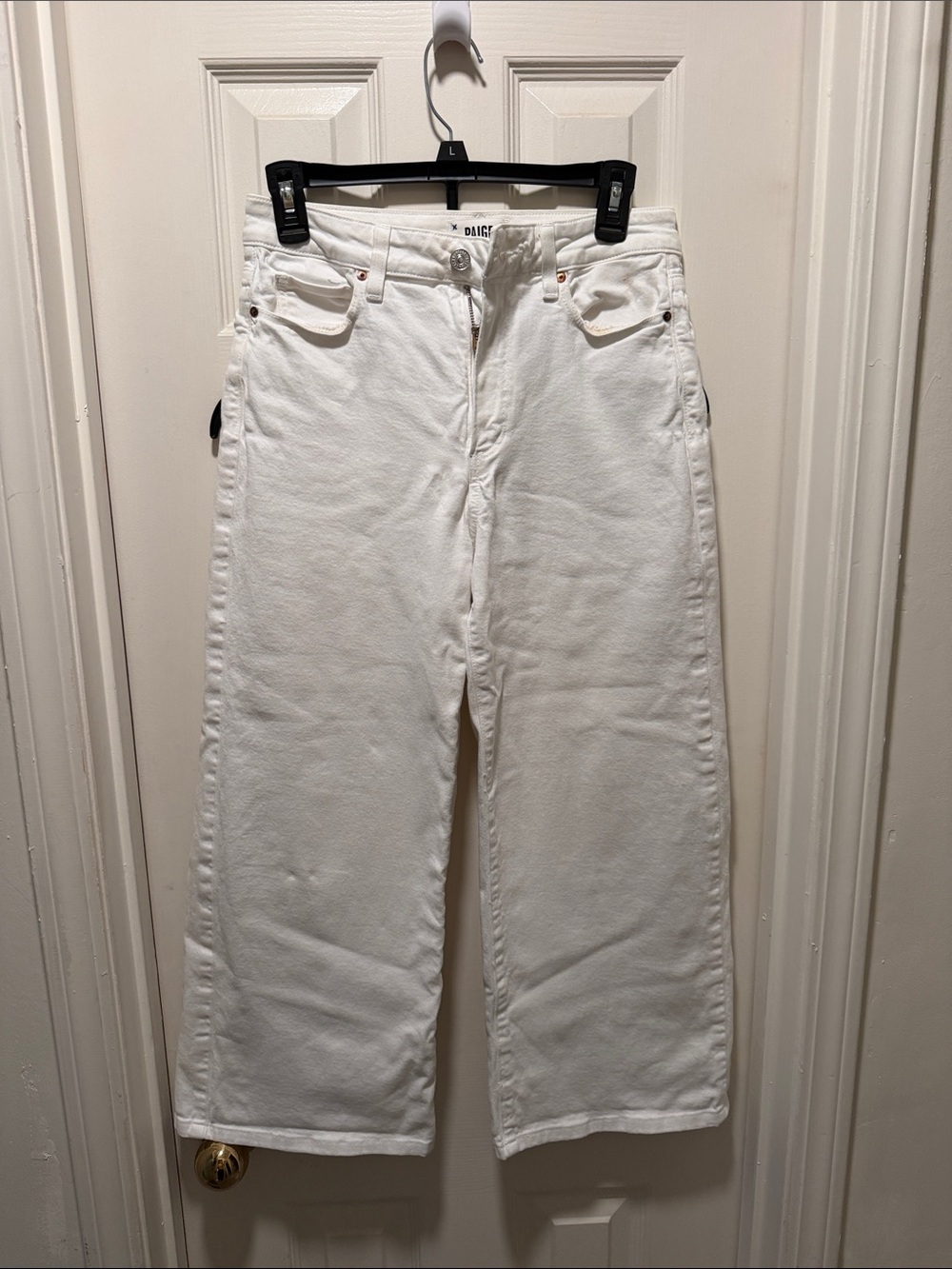 Anessa by PAIGE White Wide-Leg Jeans — High-Rise Casual Denim